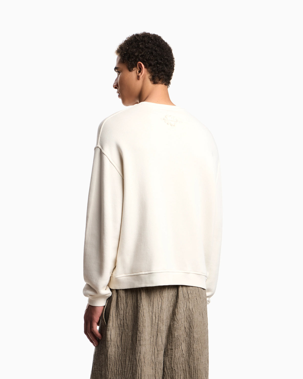 Jersey twill sweatshirt with raw-cut decoration