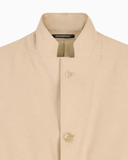 Single-breasted jacket in cupro-feel twill