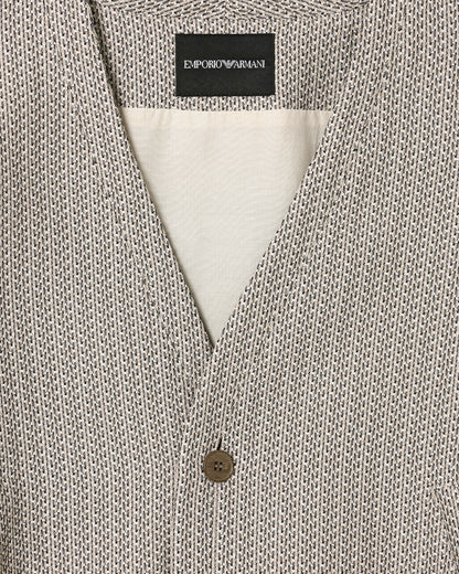 V-neck blouson in 3D effect micro-pattern fabric