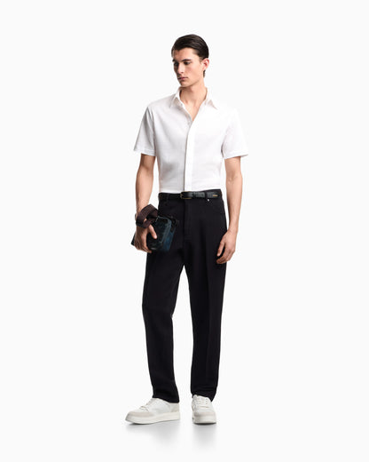 Short-sleeved, garment-dyed jersey shirt