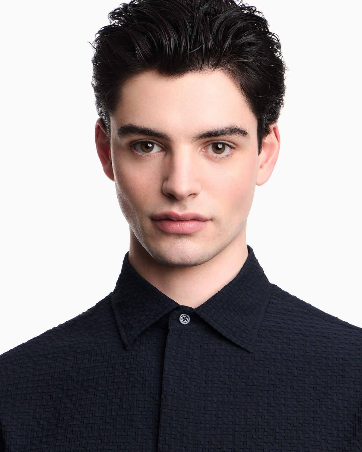 Icon short-sleeved technical seersucker shirt