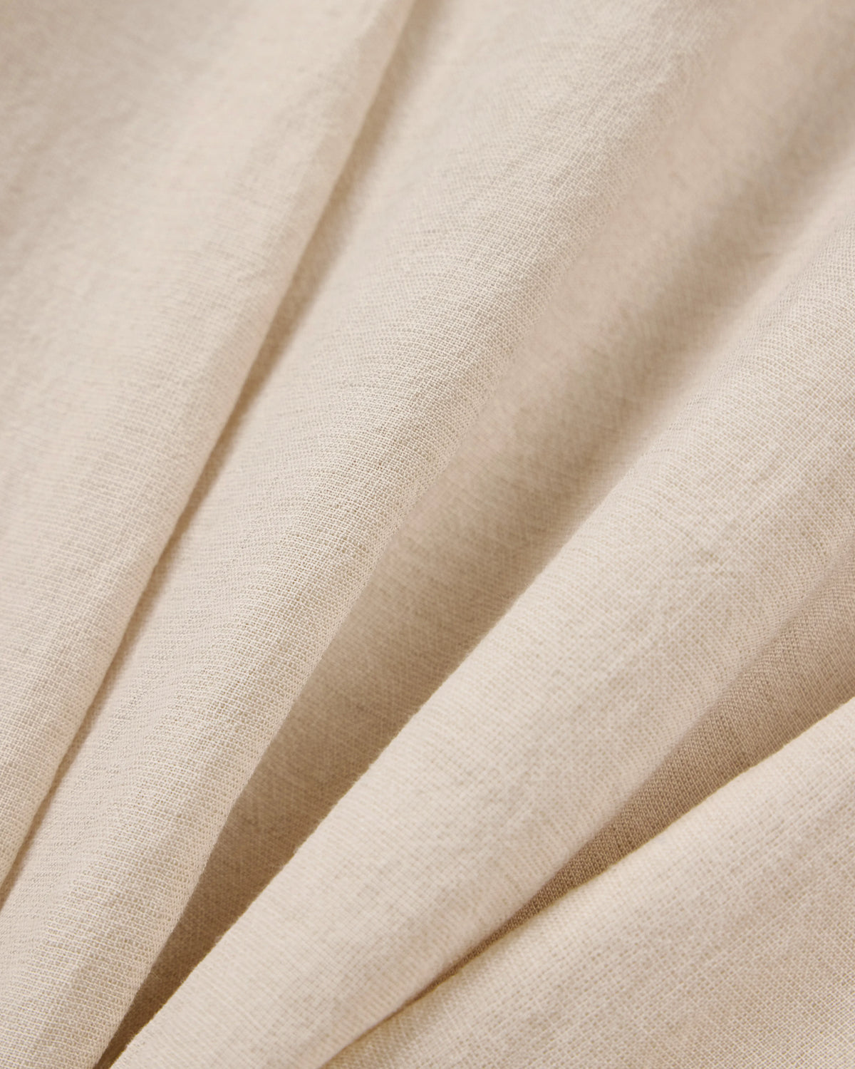 Denim-effect linen-blend shirt