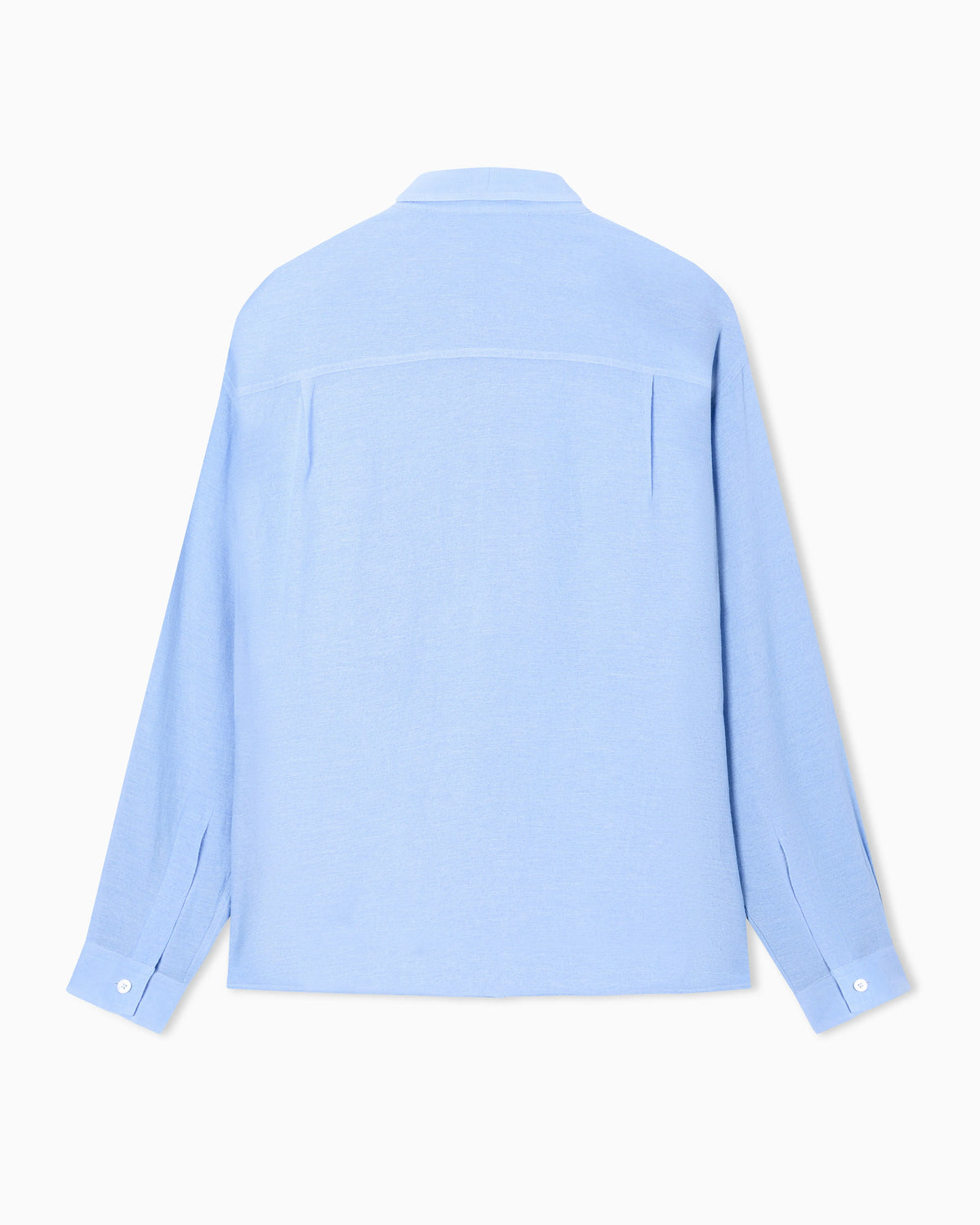 Denim-effect linen-blend shirt