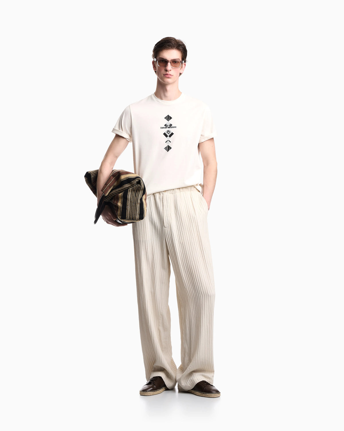 Jersey T-shirt with tribal print