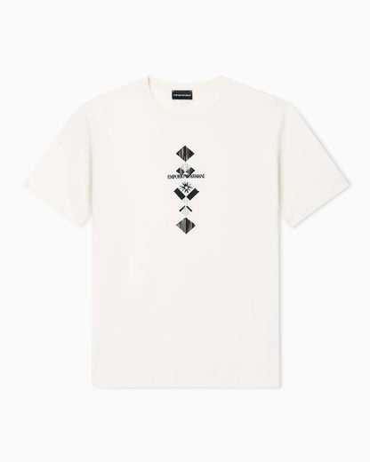 Jersey T-shirt with tribal print