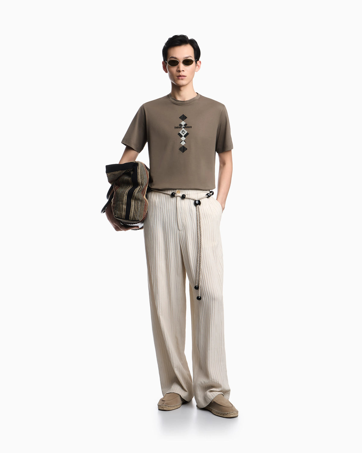 Jersey T-shirt with tribal print