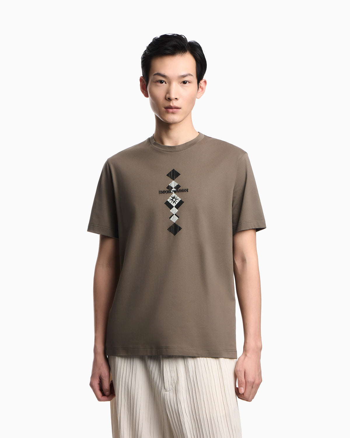 Jersey T-shirt with tribal print
