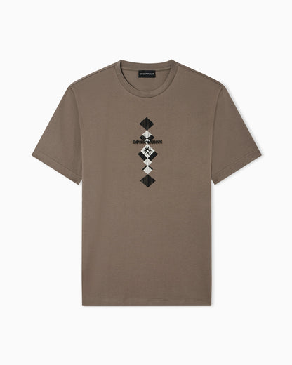 Jersey T-shirt with tribal print