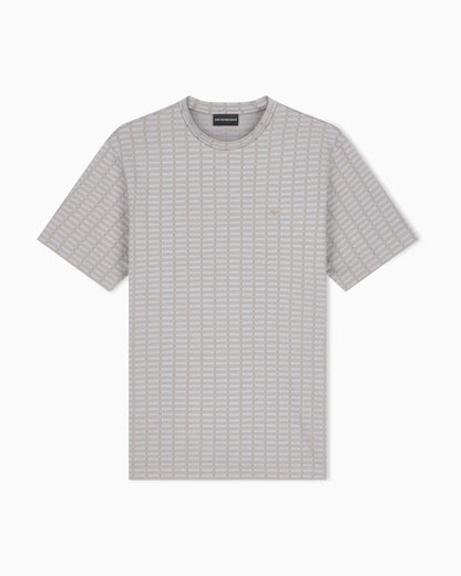 Jersey jacquard knit-effect T-shirt