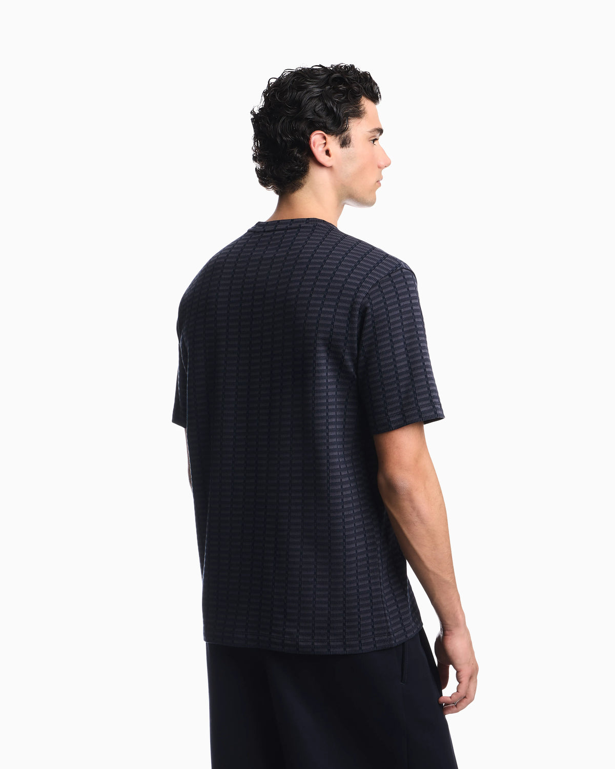 Jersey jacquard knit-effect T-shirt
