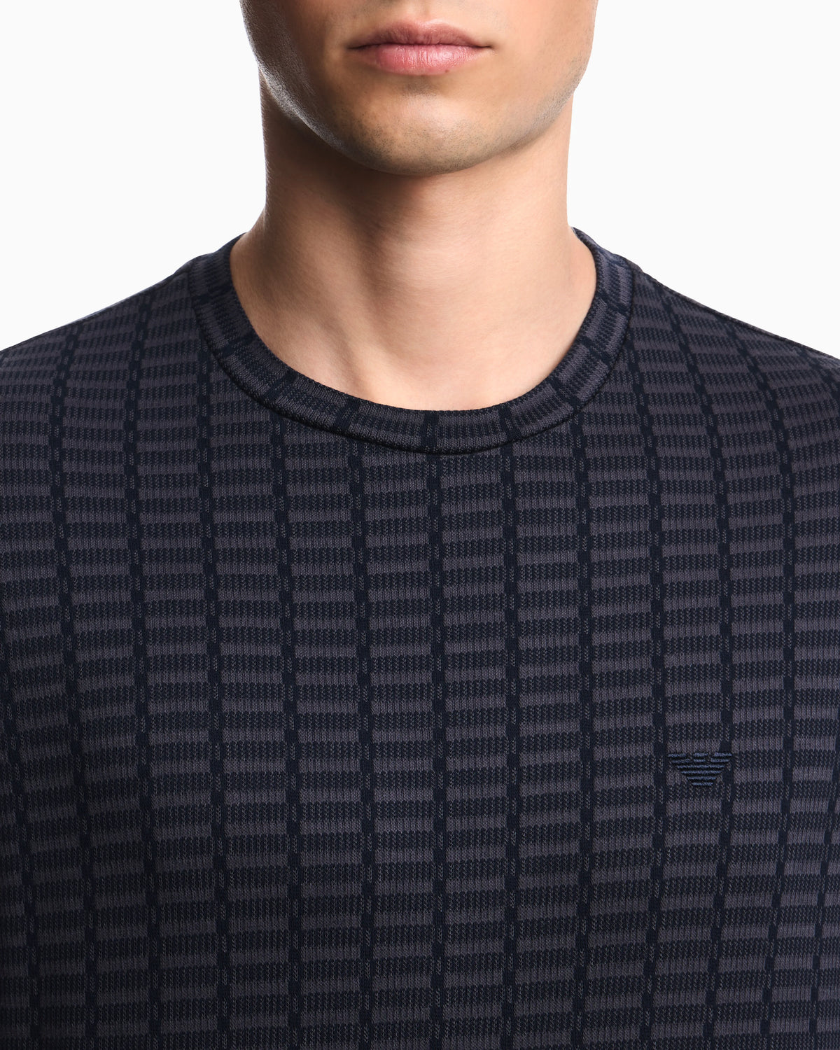 Jersey jacquard knit-effect T-shirt