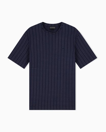 Jersey jacquard knit-effect T-shirt