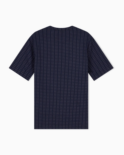 Jersey jacquard knit-effect T-shirt