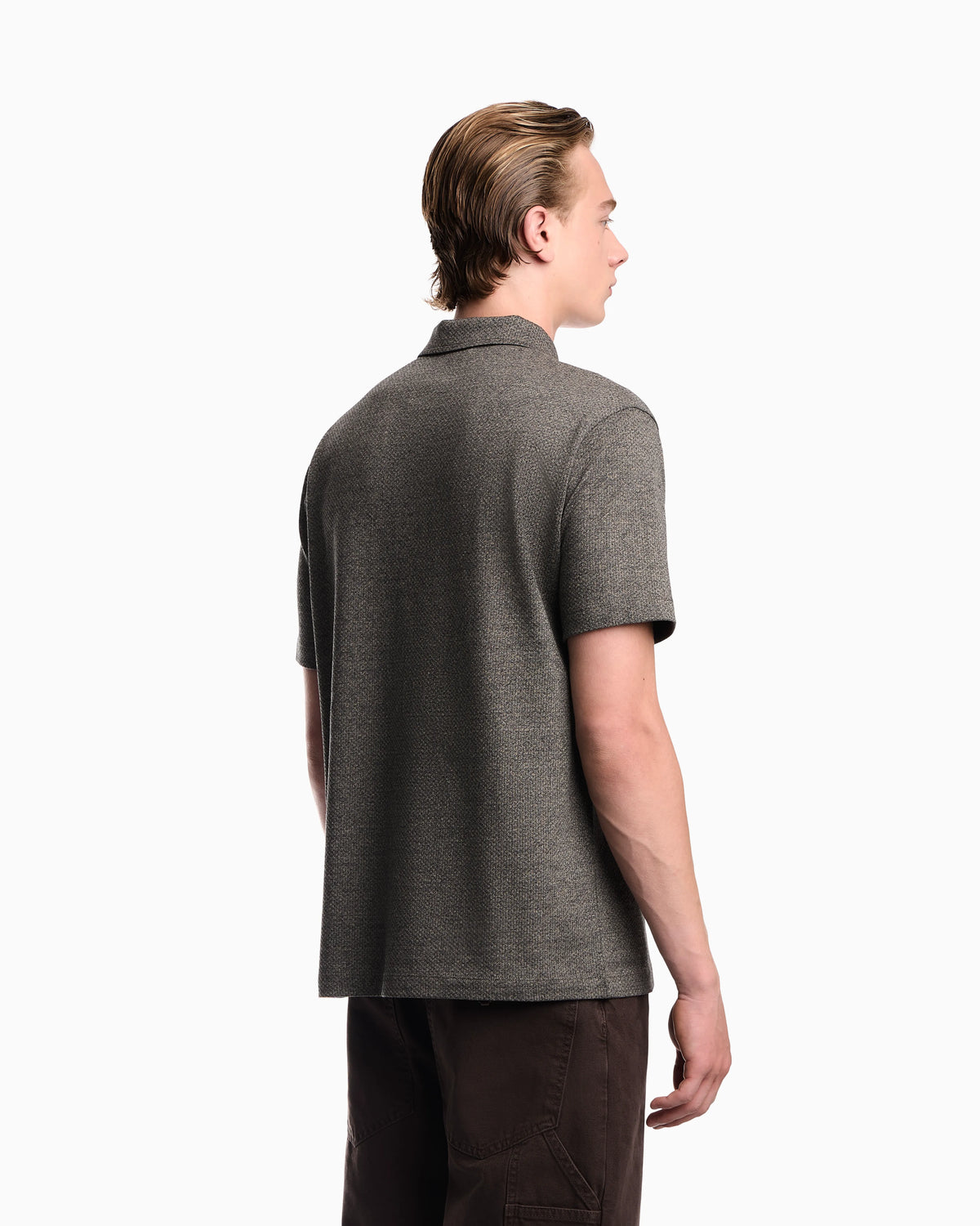 Polo in mouliné jacquard jersey