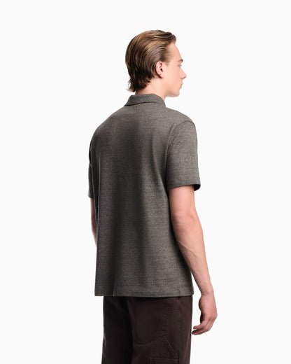 Polo in mouliné jacquard jersey