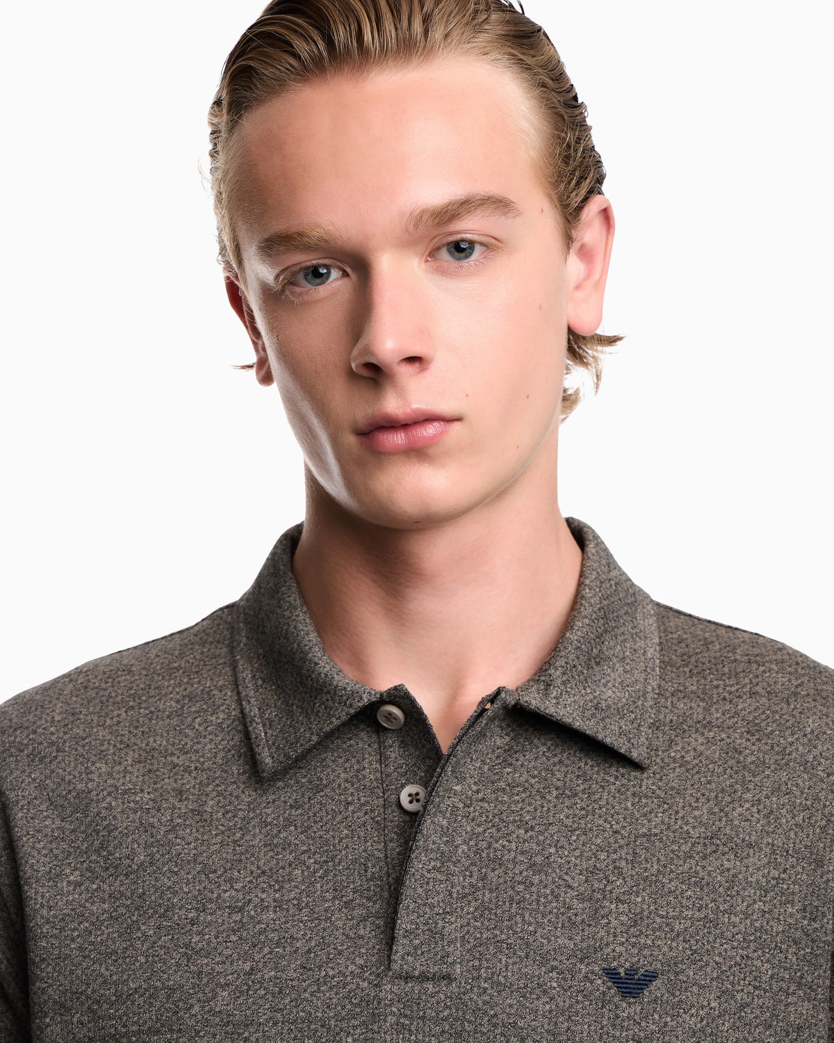 Polo in mouliné jacquard jersey