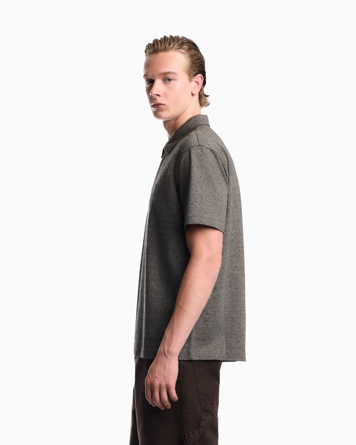 Polo in mouliné jacquard jersey