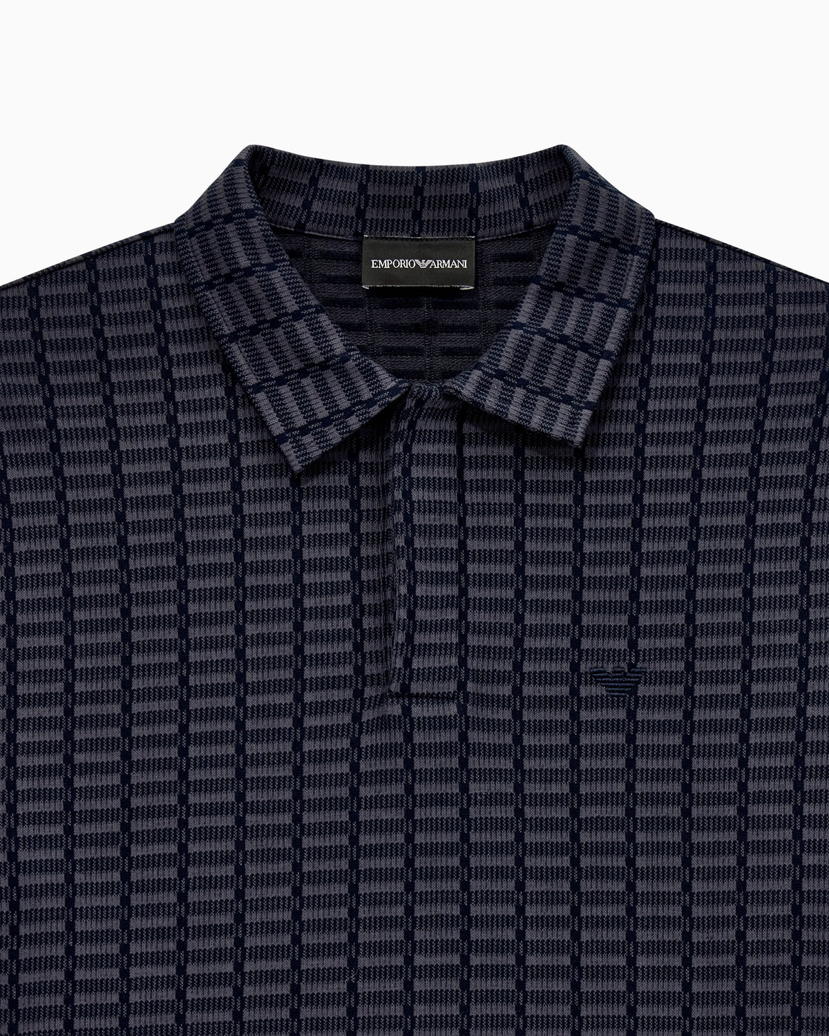 Polo in mouliné jacquard jersey