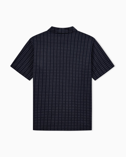 Polo in mouliné jacquard jersey