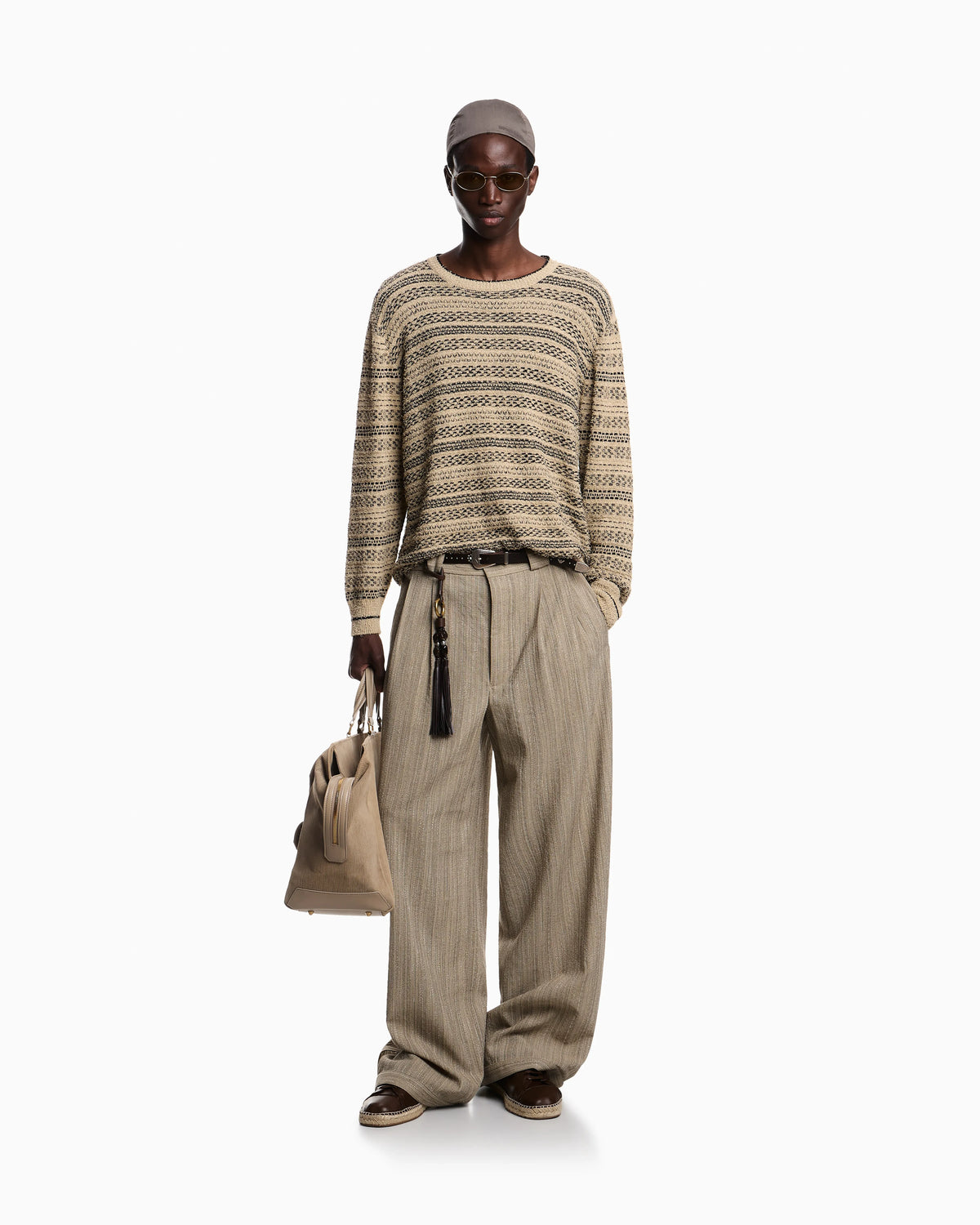 Jacquard motif loose knit jumper