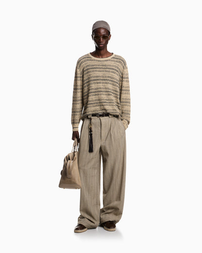 Jacquard motif loose knit jumper