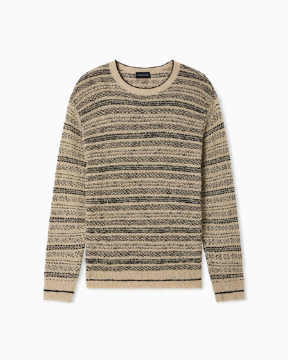 Jacquard motif loose knit jumper