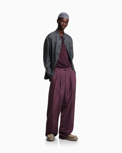 Plain-knit polo shirt
