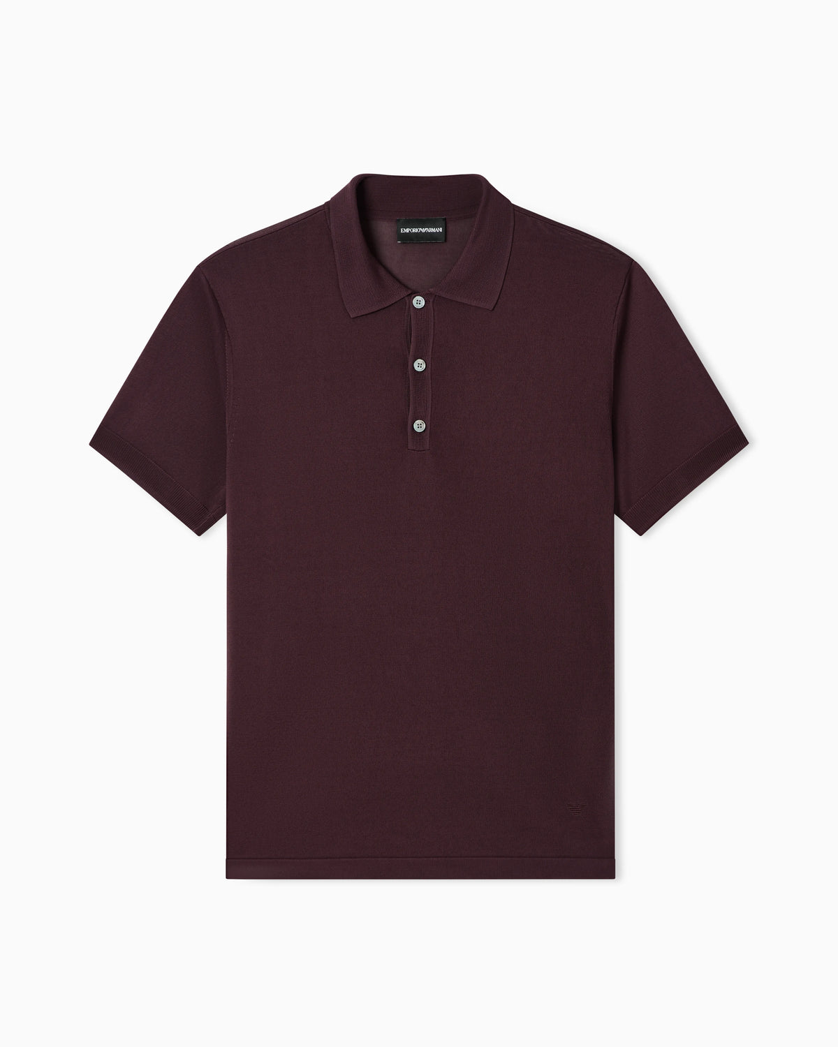 Plain-knit polo shirt