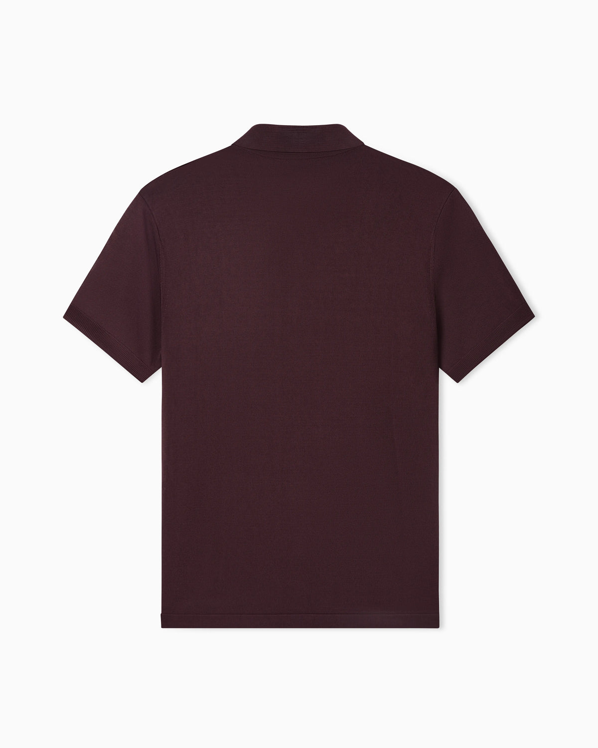Plain-knit polo shirt