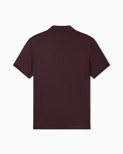Plain-knit polo shirt