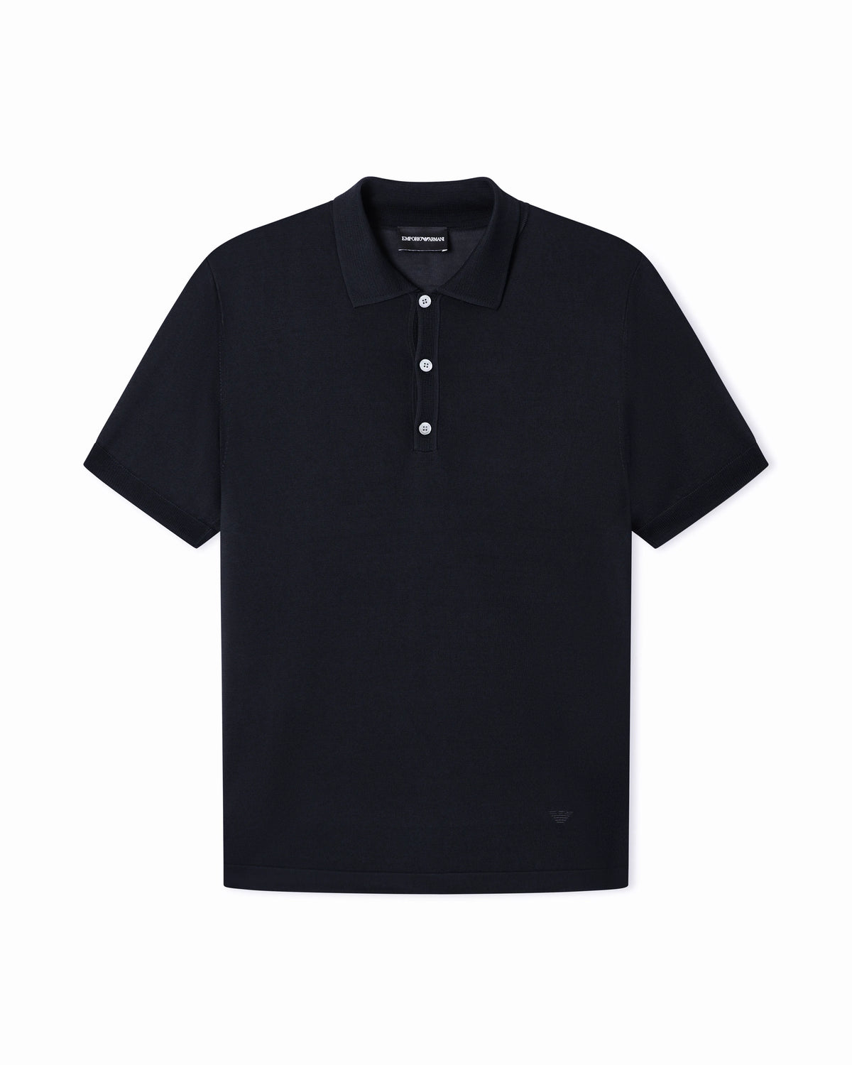 Plain-knit polo shirt