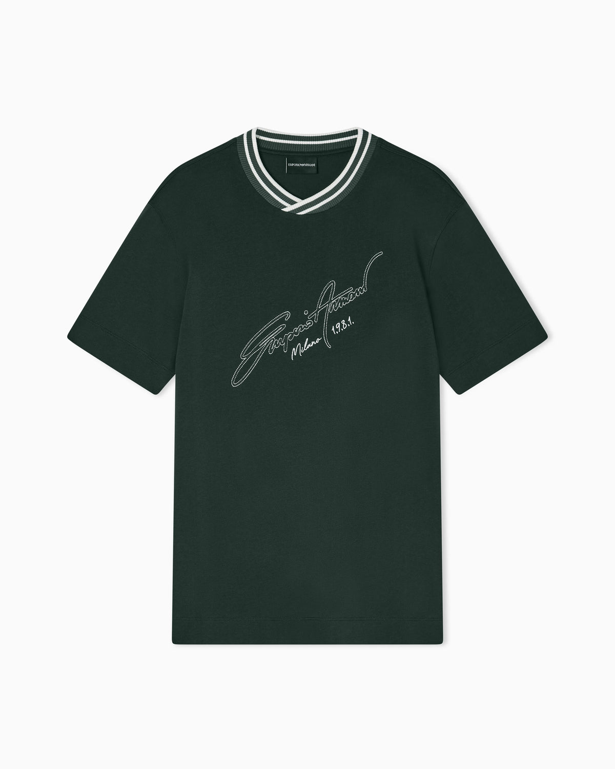 Slim-fit, heavy jersey T-shirt with logo signature embroidery