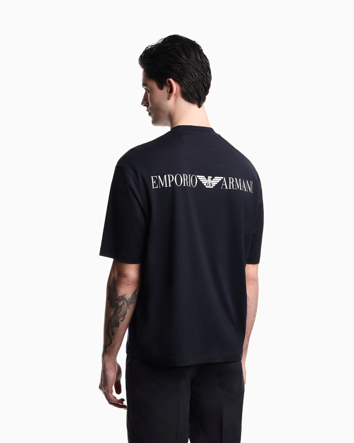 Oversized jersey T-shirt with used-effect logo print