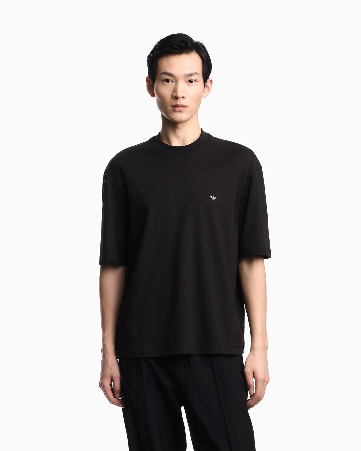 Oversized jersey T-shirt with used-effect logo print