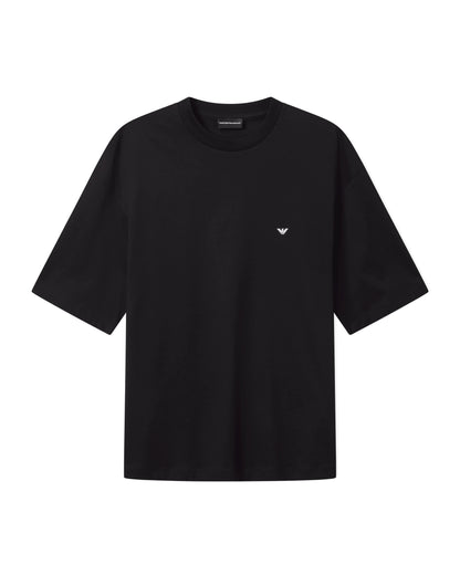 Oversized jersey T-shirt with used-effect logo print
