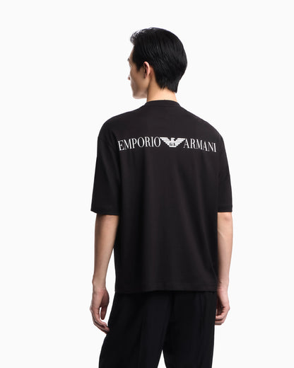Oversized jersey T-shirt with used-effect logo print