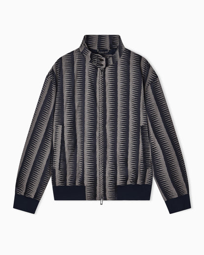 Blouson in jacquard fabric with op-art motif