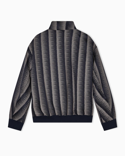 Blouson in jacquard fabric with op-art motif