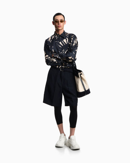 Comfort-fit, fluid viscose shirt with an all-over print
