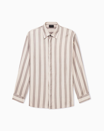 Comfort-fit, fluid viscose shirt with an all-over print