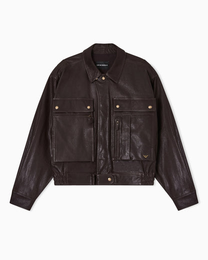 Washed, vegetable-tanned nappa blouson