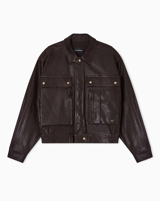 Washed, vegetable-tanned nappa blouson