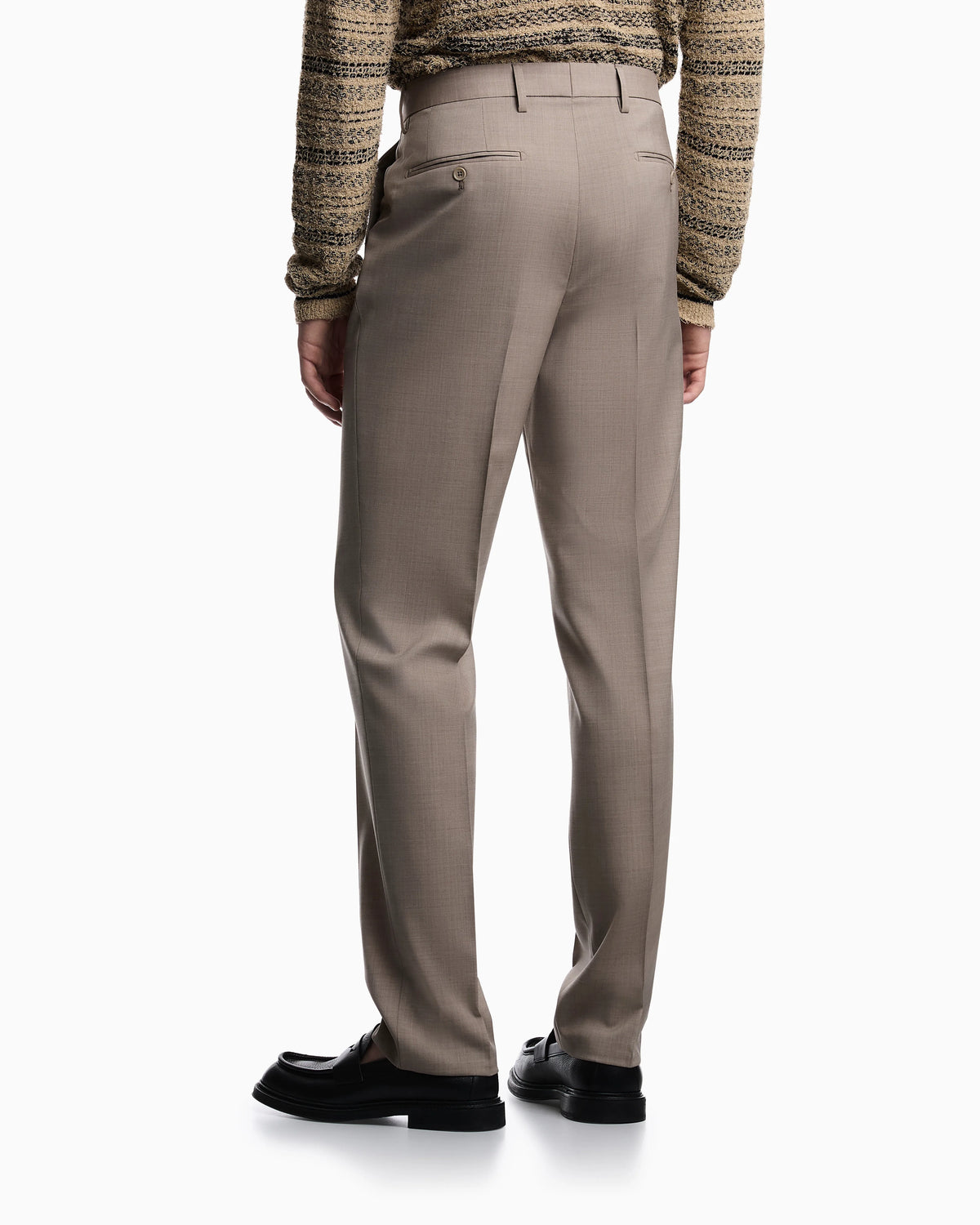 Trousers in natural stretch tropical light wool