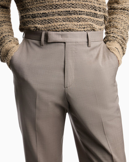 Trousers in natural stretch tropical light wool