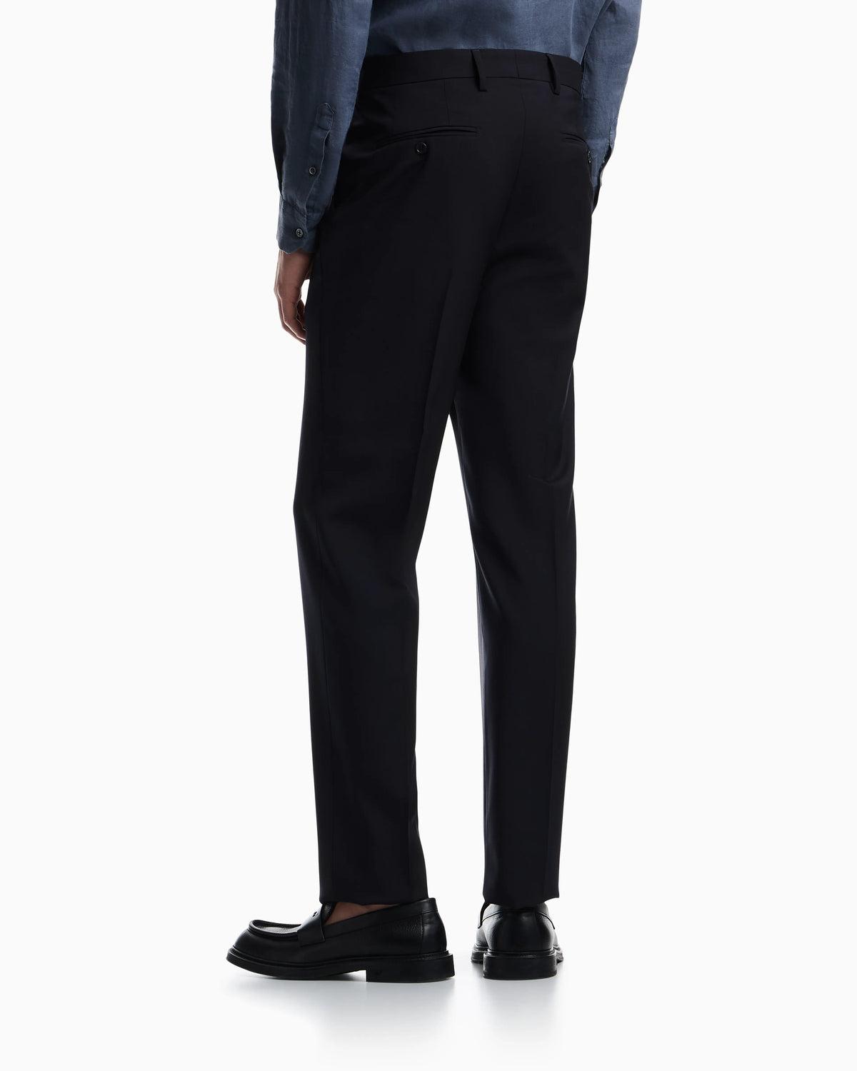 Trousers in natural stretch tropical light wool