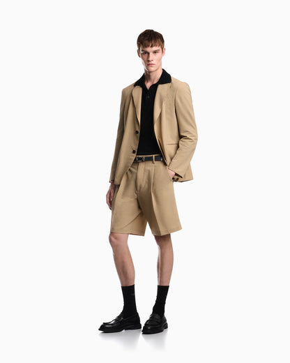 Seersucker blazer with down padding and a regular fit