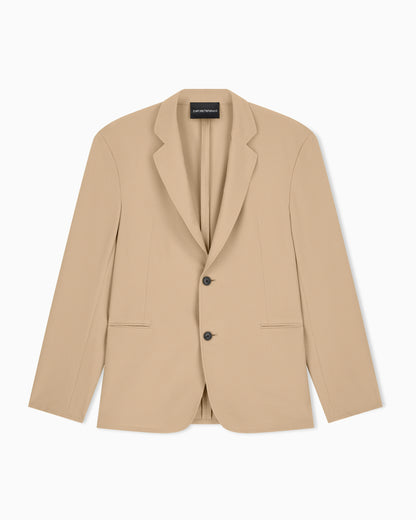 Seersucker blazer with down padding and a regular fit