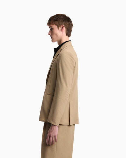 Seersucker blazer with down padding and a regular fit