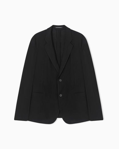 Single-breasted jacket in 3D wrinkle-effect crêpe fabric