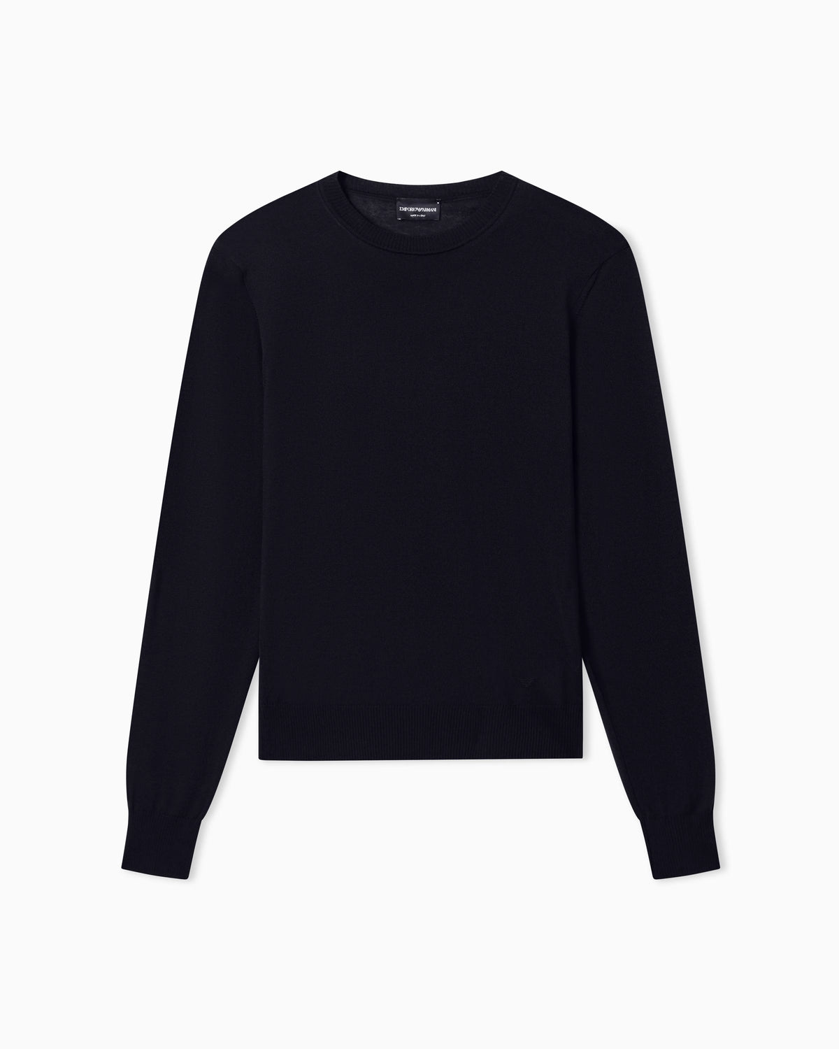 Pullover Essential in virgin wool with ribbed trims